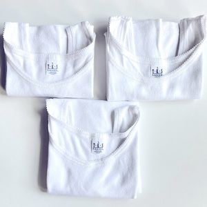 Women’s Set of 3 (three) TKS White Cotton Soft Tank Tops